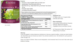 Label for Resveratrol Plus 250 mg