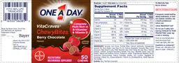 Label for VitaCraves ChewyBites Berry Chocolate Flavored