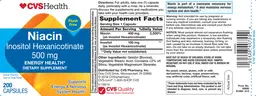 Label for Flush Free Niacin Inositol Hexanicotinate 500 mg