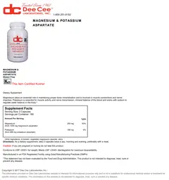 Label for Magnesium & Potassium Aspartate