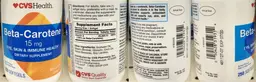 Label for Beta-Carotene 15 mg