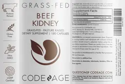 Label for Beef Kidney
