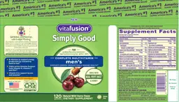 Label for Men's Complete Multivitamin Natural Wild Cherry Flavor