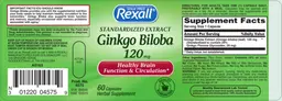 Label for Ginkgo Biloba 120 mg