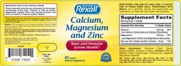 Label for Calcium, Magnesium and Zinc