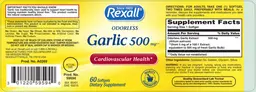 Label for Odorless Garlic 500 mg