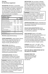 Label for PNV DHA