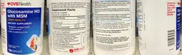 Label for Glucosamine HCl with MSM
