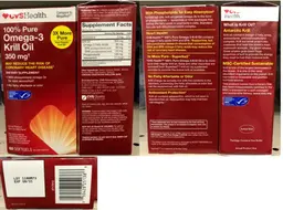 Label for 100% Pure Omega-3 Krill Oil 350 mg