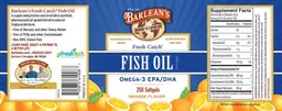 Label for Fresh Catch Fish Oil Orange Flavor