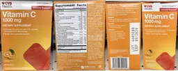 Label for Vitamin C 1000 mg Orange Flavored Fizzy Drink