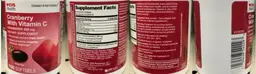 Label for Cranberry with Vitamin C