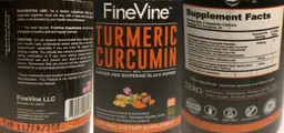 Label for Turmeric Curcumin
