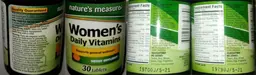 Label for Women's Daily Vitamins
