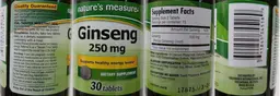 Label for Ginseng 250 mg