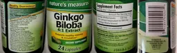 Label for Ginkgo Biloba 4:1 Extract