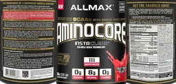 Label for AminoCore Fruit Punch Blast