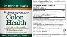 Label for Probiotic Advantage Colon Health