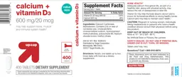 Label for Calcium + Vitamin D3 600 mg/20 mcg