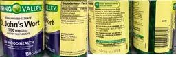 Label for St. John's Wort 300 mg