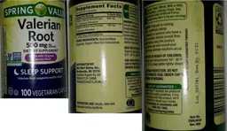Label for Valerian Root 500 mg