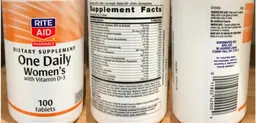 Label for One Daily Women's with Vitamin D-3