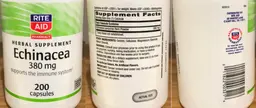 Label for Echinacea 380 mg