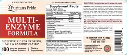 Label for Multi-Enzyme Formula
