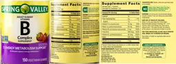 Label for Vitamin B Complex Supplement Natural Strawberry Flavor