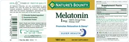 Label for Melatonin 1 mg