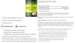 Label for Odorless Garlic Extract 1000 mg