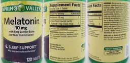 Label for Melatonin 10 mg