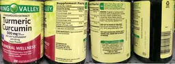 Label for Turmeric Curcumin 500 mg
