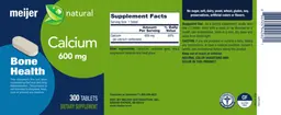 Label for Calcium 600 mg