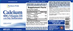 Label for Calcium 600 + Vitamin D3 with Soy Isoflavones