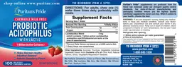 Label for Chewable Milk free Probiotic Acidophilus with Lactis Natural Strawberry Flavor