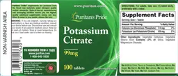 Label for Potassium Citrate 99 mg
