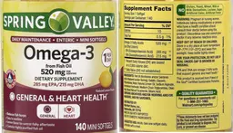 Label for Omega-3 520 mg Natural Lemon Flavor