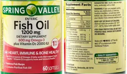 Label for Fish Oil 1200 mg