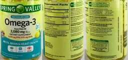 Label for Omega-3 2,080 mg Natural Lemon Flavor