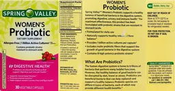Label for Women's Probiotic with Cranberry Extract