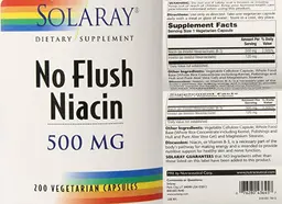 Label for No Flush Niacin 500 mg