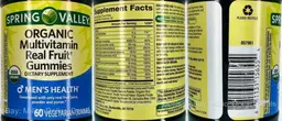 Label for Organic Multivitamin Real Fruit Gummies