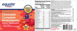 Label for Children's Chewable Complete Multivitamin