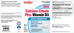 Label for Calcium Citrate plus Vitamin D3