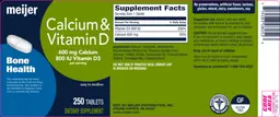 Label for Calcium & Vitamin D