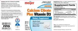 Label for Calcium Citrate plus Vitamin D3