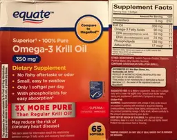 Label for Superior 100% Pure Omega-3 Krill Oil 350 mg