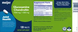 Label for Glucosamine Chondroitin 1500 mg / 1200 mg