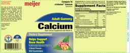 Label for Calcium Adult Gummy